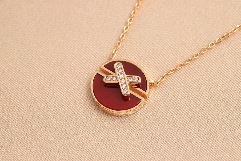 [Demi jewelry]JEUX DE ROSE GOLD DIAMOND NECKLACE