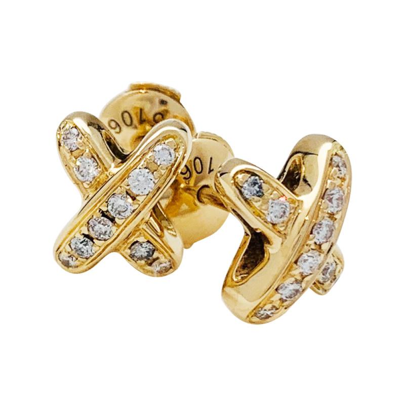 [Demi jewelry]JEUX DE GOLD DIAMOND EARRINGS