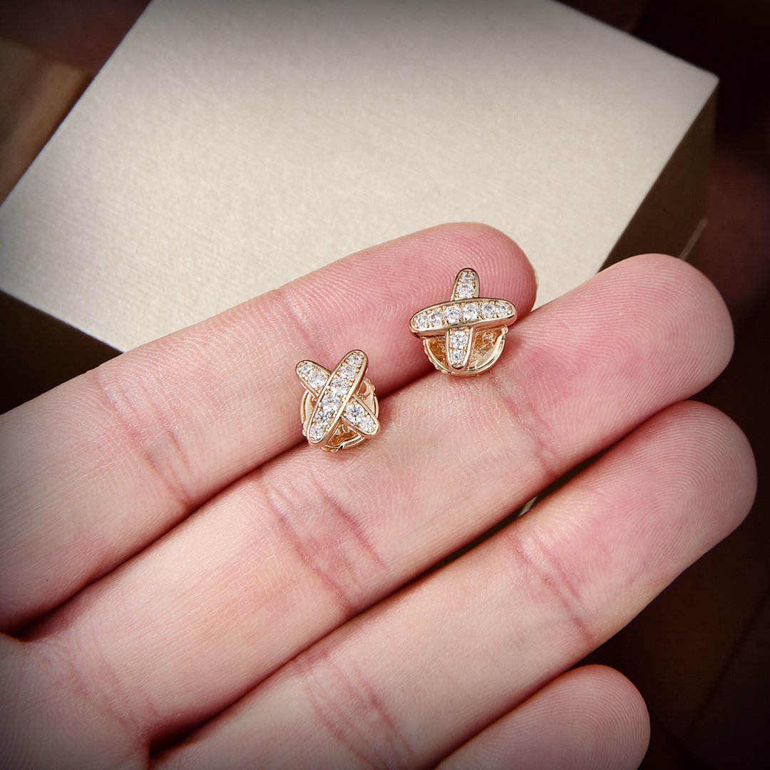 [Demi jewelry]JEUX DE GOLD DIAMOND EARRINGS