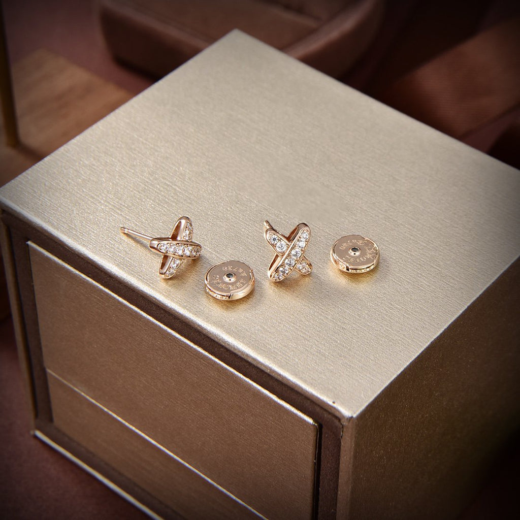 [Demi jewelry]JEUX DE GOLD DIAMOND EARRINGS