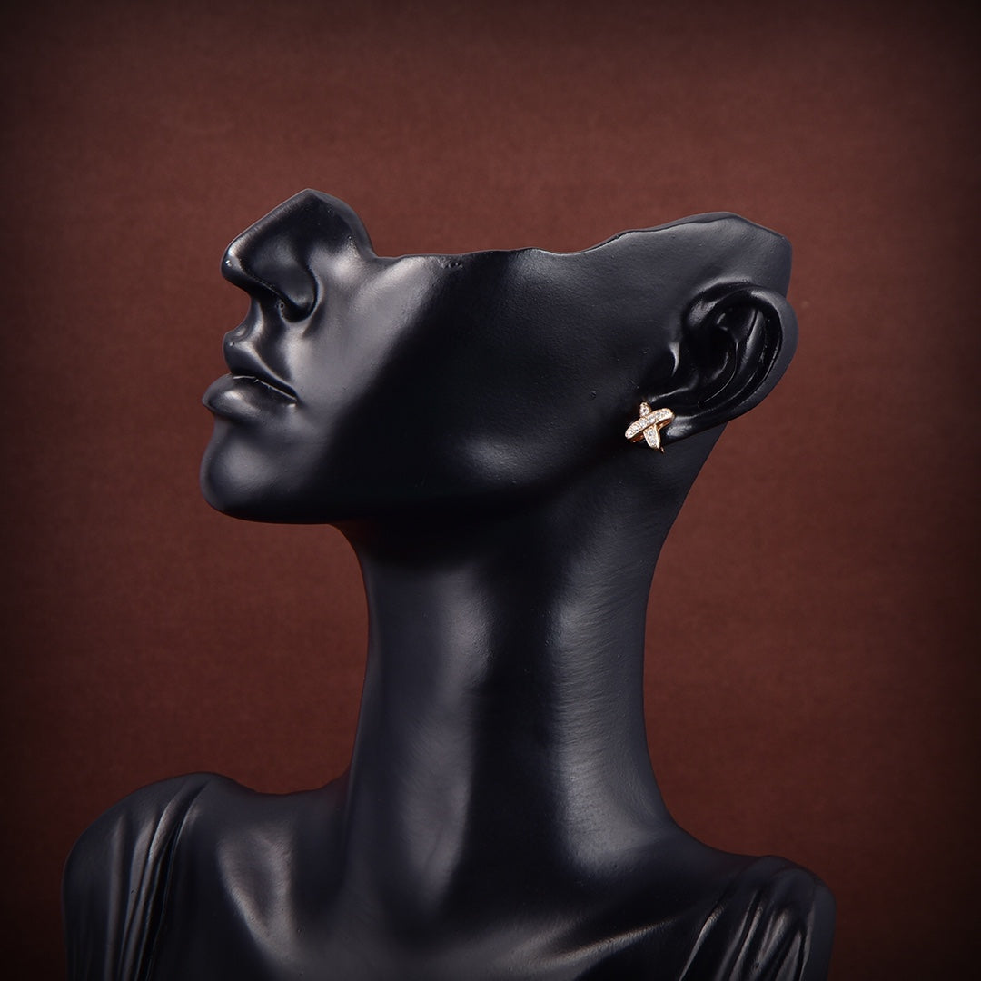 [Demi jewelry]JEUX DE GOLD DIAMOND EARRINGS