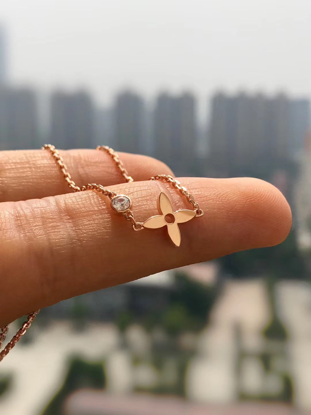 [Demi jewelry]BLOSSOM PENDANT PINK GOLD AND DIAMOND