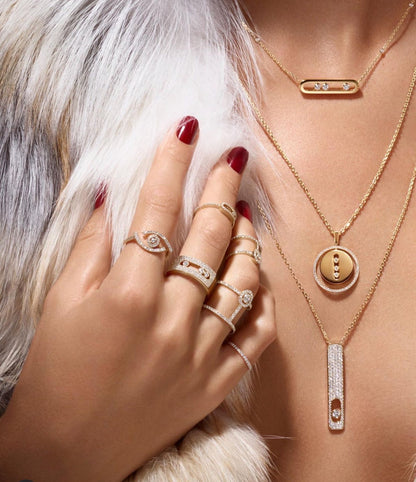 [Mystic ]Mystic MOVE PM NECKLACE PINK GOLD DIAMOND
