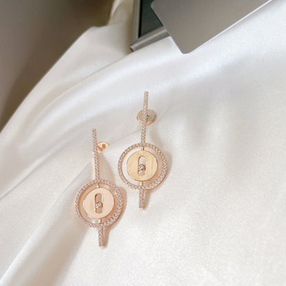 [Mystic ]Mystic MOVE ARROW PINK GOLD DIAMOND EARRINGS