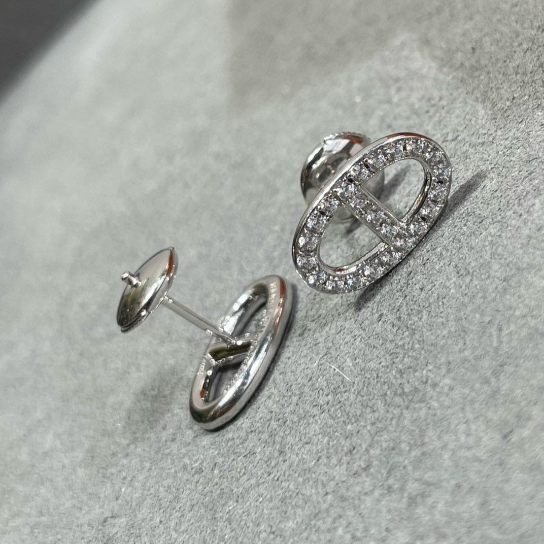 [Demi jewelry]HM FULL DIAMOND PIG NOSE STUD EARRINGS