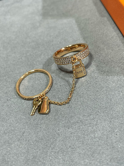 [Mystic]HM KELLY CLOCHETTE DOUBLE RING IN  WITH DIAMONDS