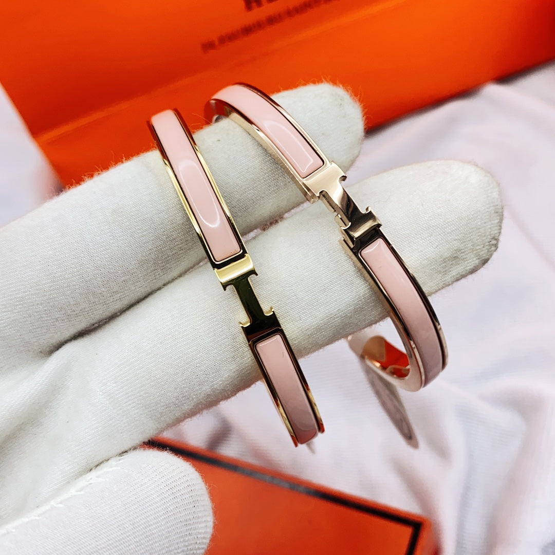 [Demi jewelry]CLASSIC HM CLIC  PINK 8MM ENAMEL BRACELET