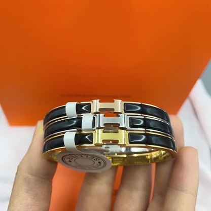 [Mystic]CLASSIC HM CLIC BLACK 8MM ENAMEL BRACELET