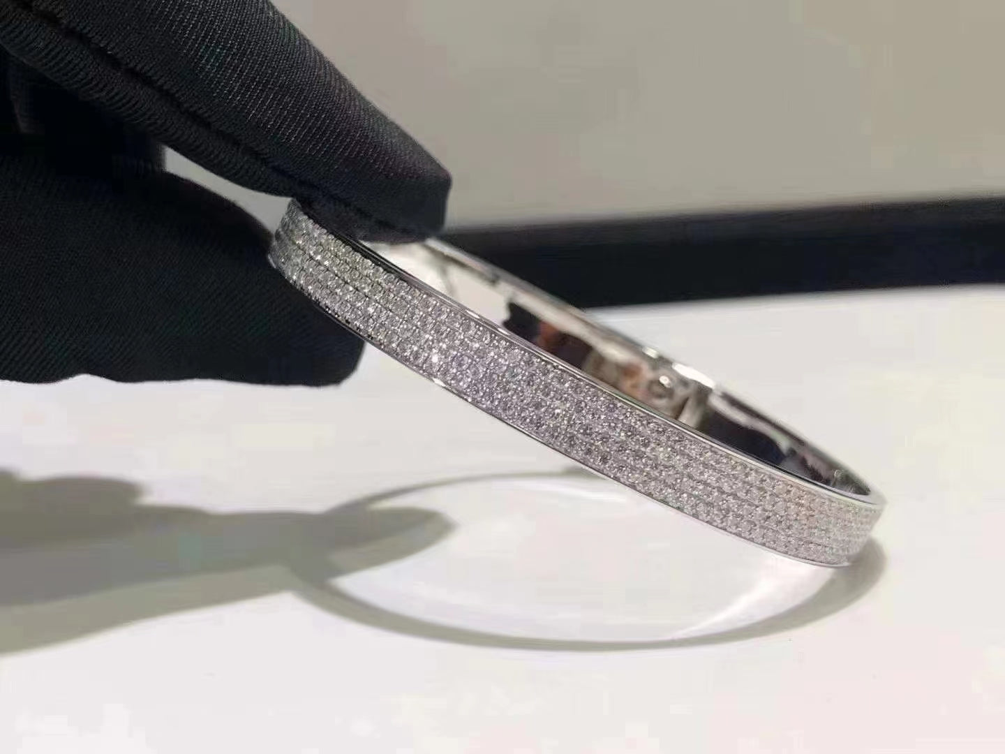 [Demi jewelry]HM KELLY BRACELET IN SILVER AND FULL PAVE DIAMOND