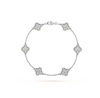 [Demi jewelry]CLOVER 6 MOTIF SILVER DIAMOND BRACELET