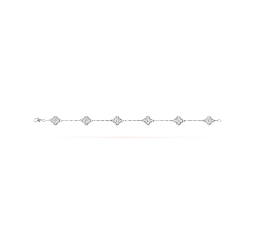 [Demi jewelry]CLOVER 6 MOTIF SILVER DIAMOND BRACELET