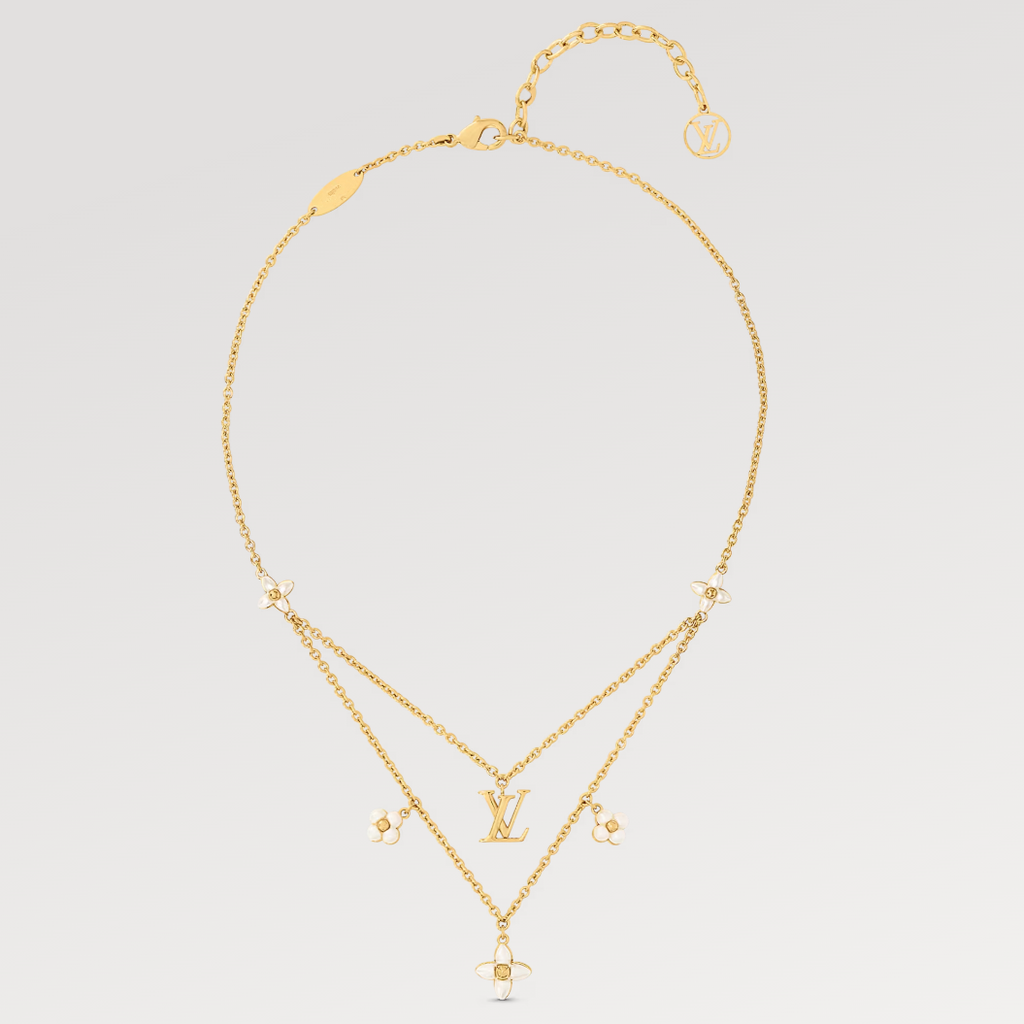 [Demi jewelry]FLOWERGRAM GOLD MOP DOUBLE ROW NECKLACE