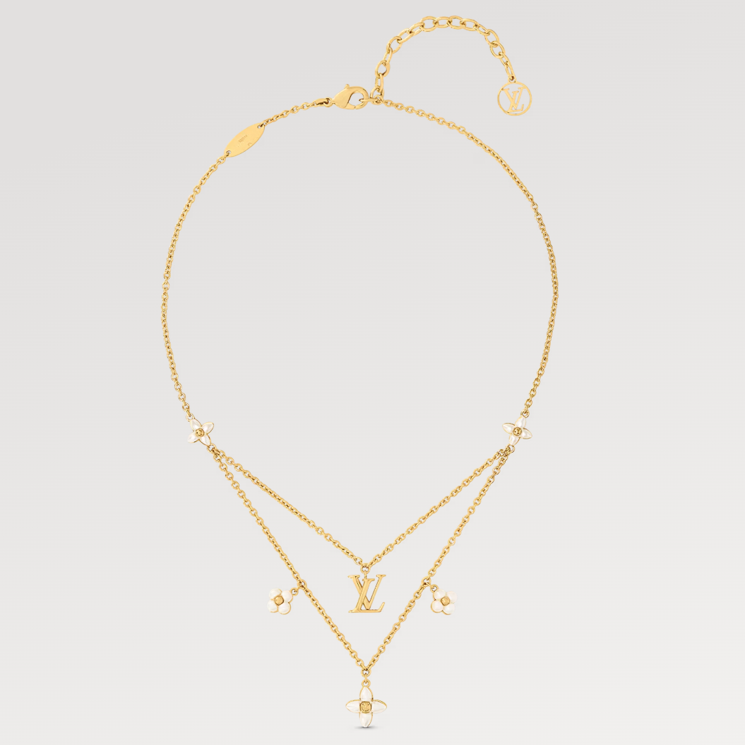 [Demi jewelry]FLOWERGRAM GOLD MOP DOUBLE ROW NECKLACE