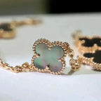 [Demi jewelry] CLOVER 5 MOTIF GRAY MOP BRACELET COLLECTION