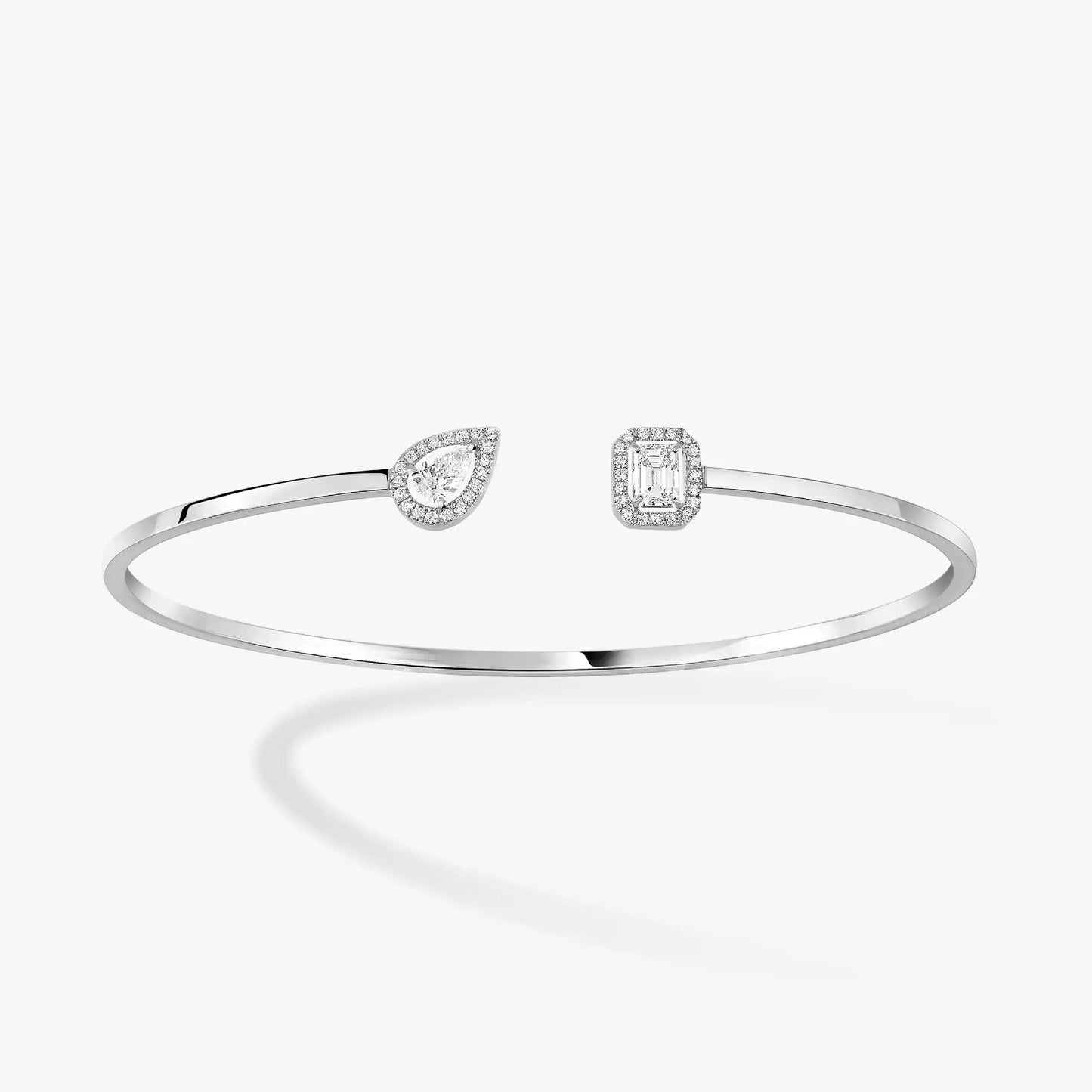 [Mystic ]JONC FLEX MY TWIN TOI & MOI SILVER DIAMOND BRACELET