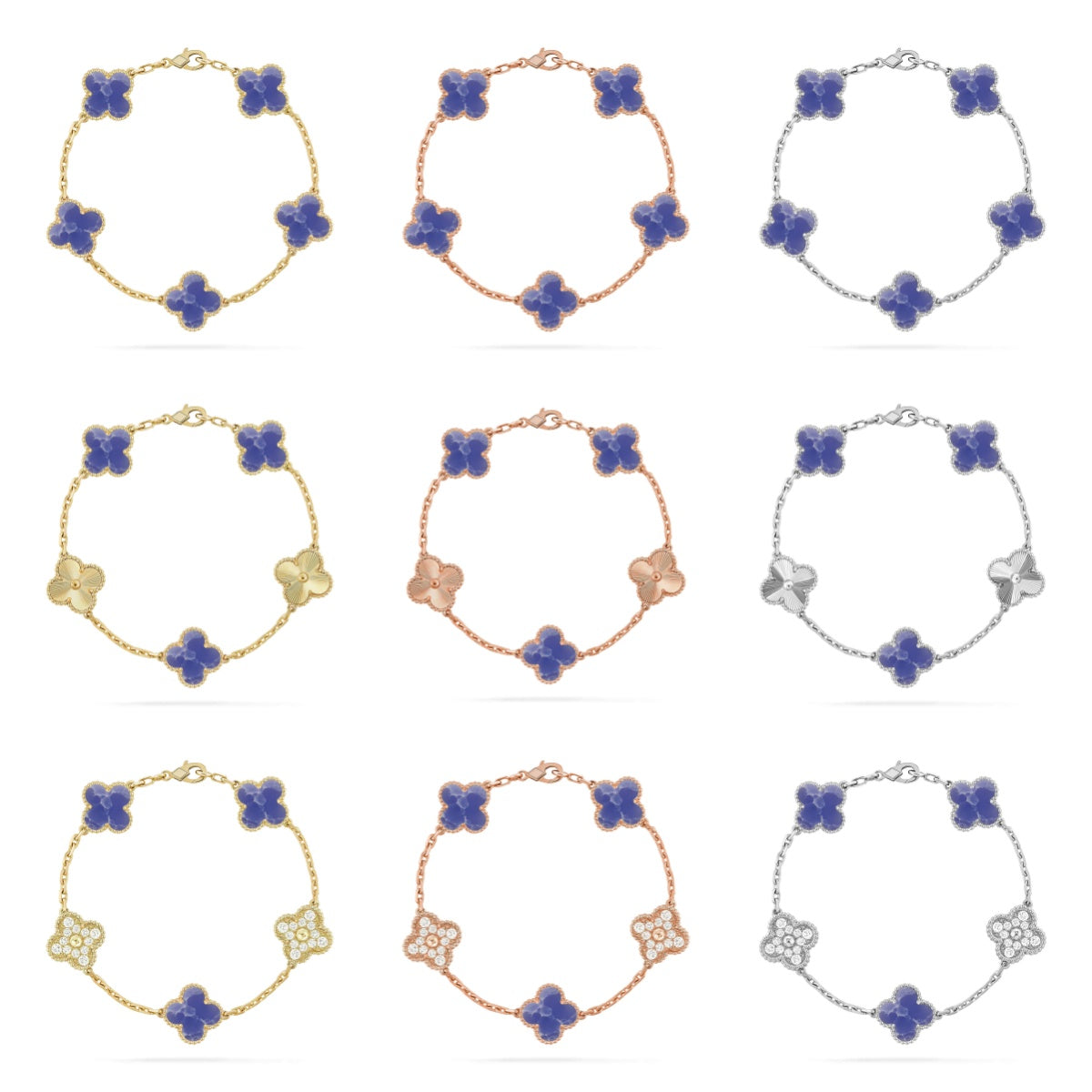 [Demi jewelry]CLOVER 5 MOTIF BLUE VEINS BRACELET COLLECTION-new