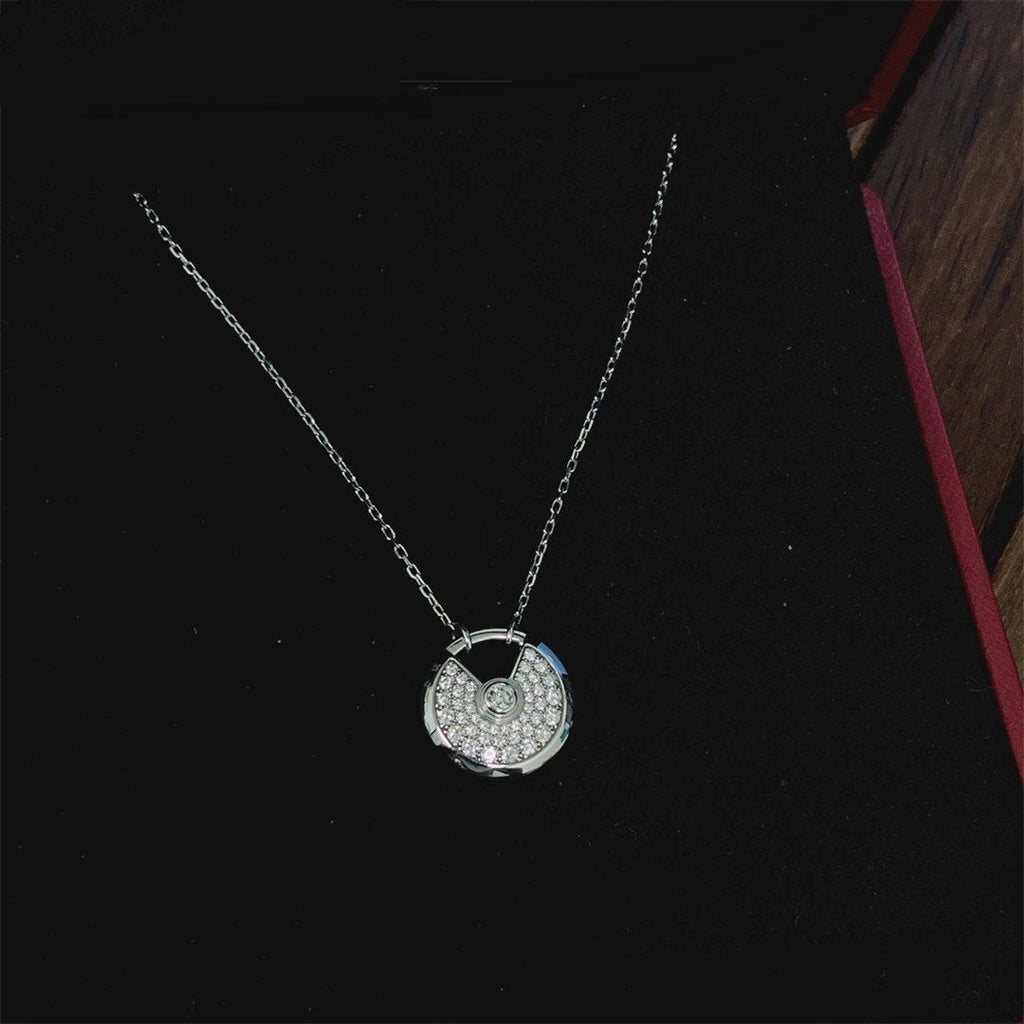[Demi jewelry]AMULETTE SILVER FULL DIAMOND NECKLACE