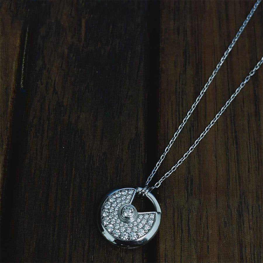 [Demi jewelry]AMULETTE SILVER FULL DIAMOND NECKLACE
