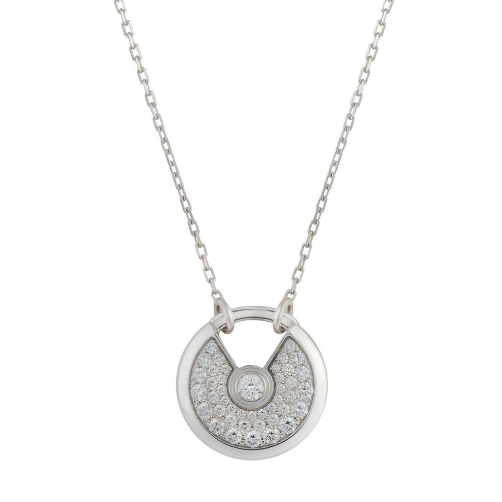 [Demi jewelry]AMULETTE SILVER FULL DIAMOND NECKLACE
