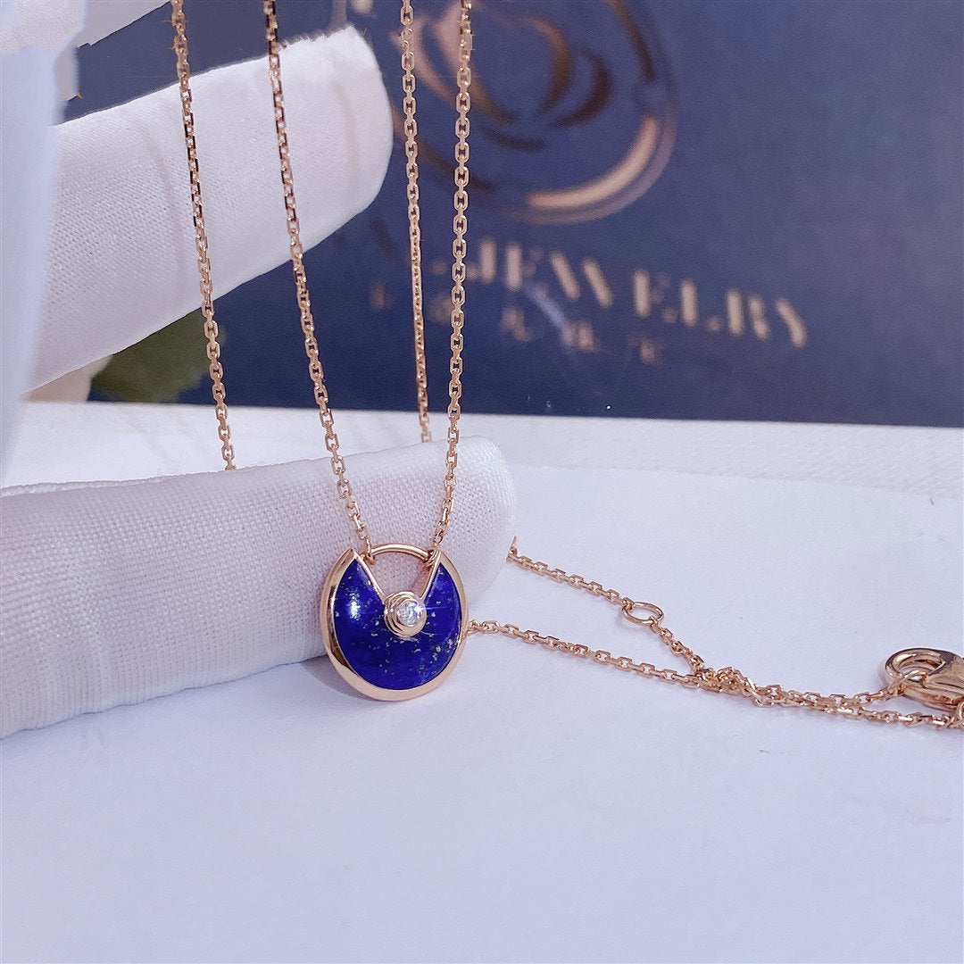 [Demi jewelry]AMULETTE ROSE GOLD AGATE NECKLACE