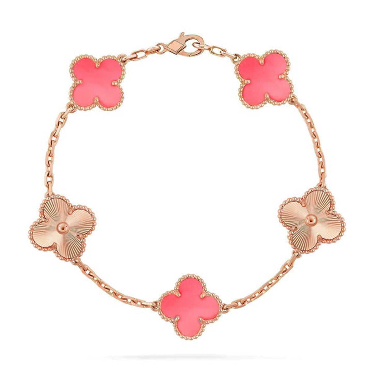[Demi jewelry] CLOVER 5 MOTIFS  PINK MOP BRACELET COLLECTION