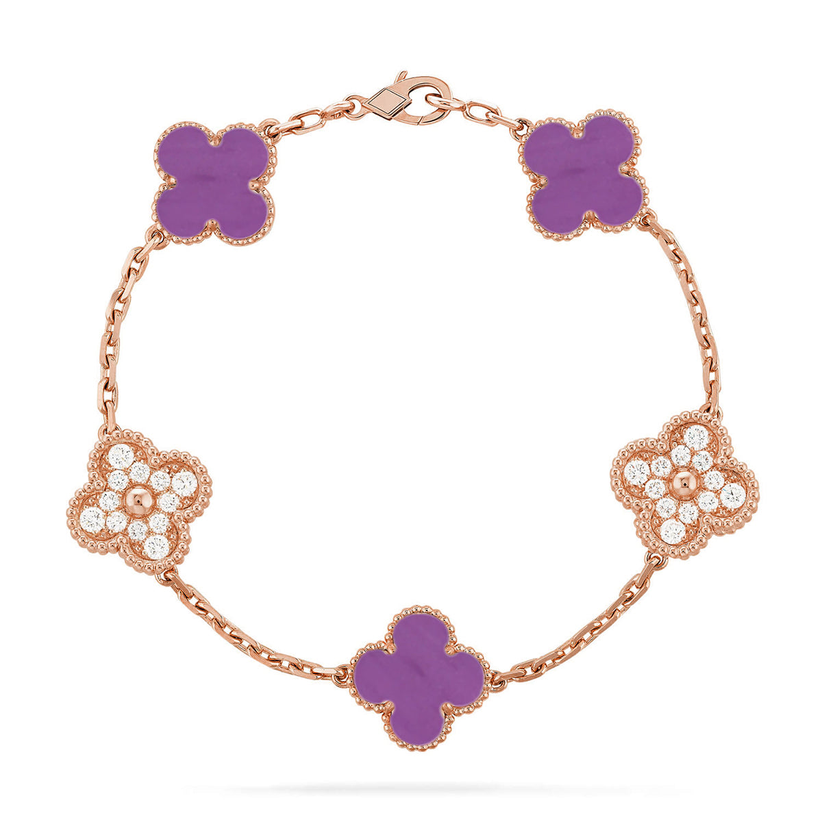 [Demi jewelry] CLOVER 5 MOTIF VIOLET BRACELET COLLECTION-new