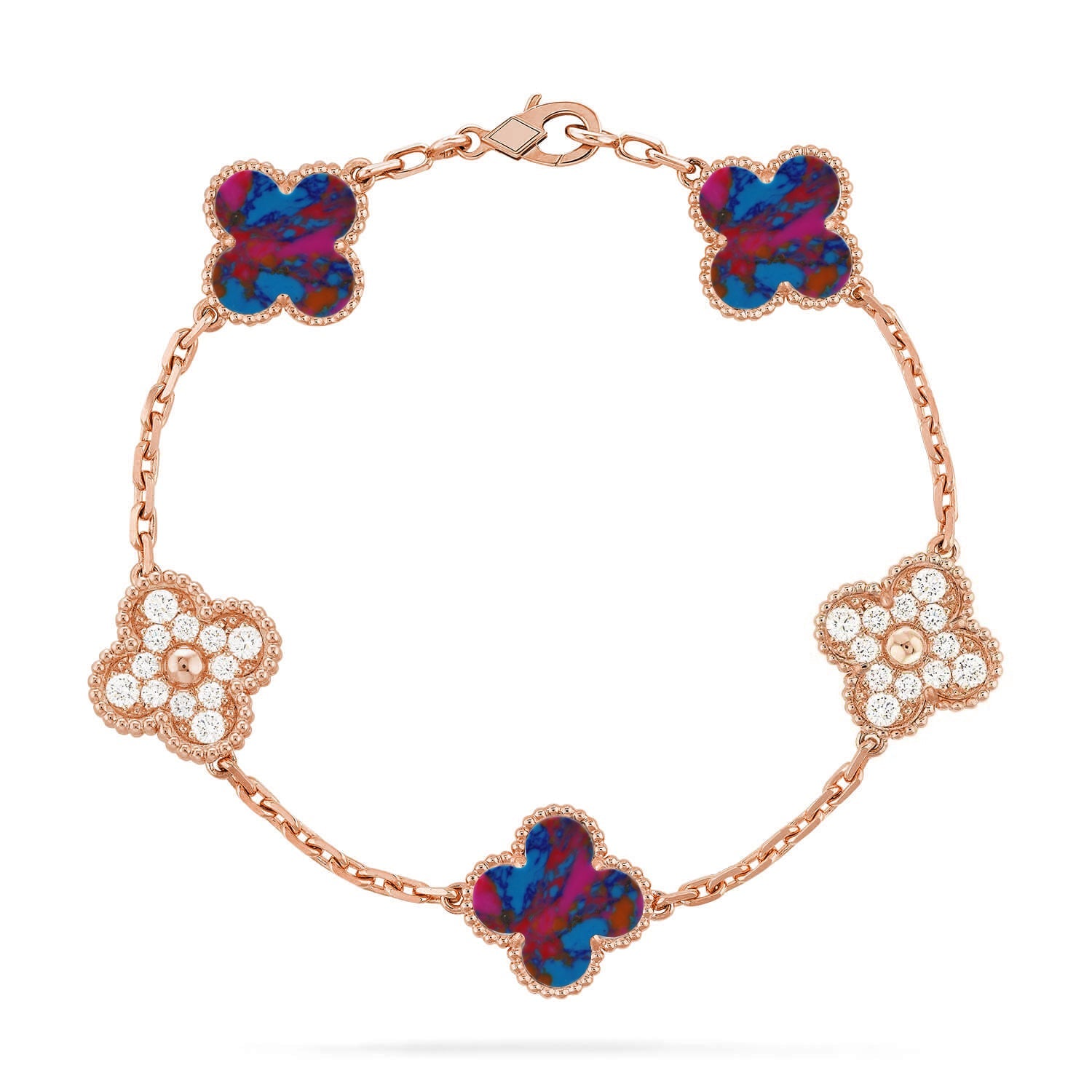 [Demi jewelry]CLOVER 5 MOTIF COLOR GEMSTONES BRACELET COLLECTION