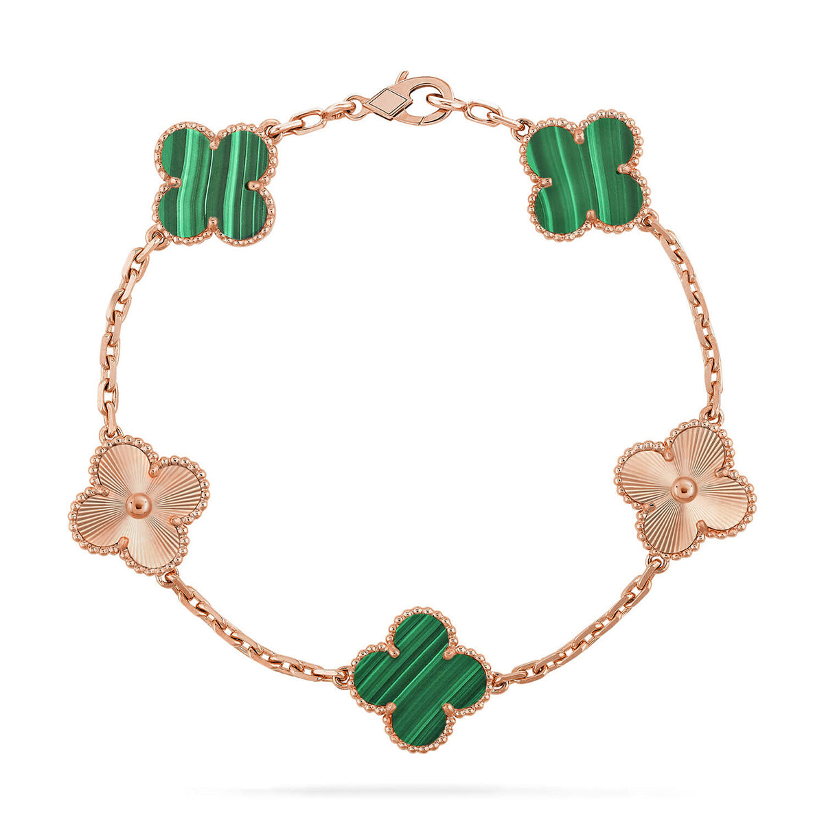 [Demi jewelry] CLOVER 5 MOTIF MALACHITE BRACELET COLLECTION