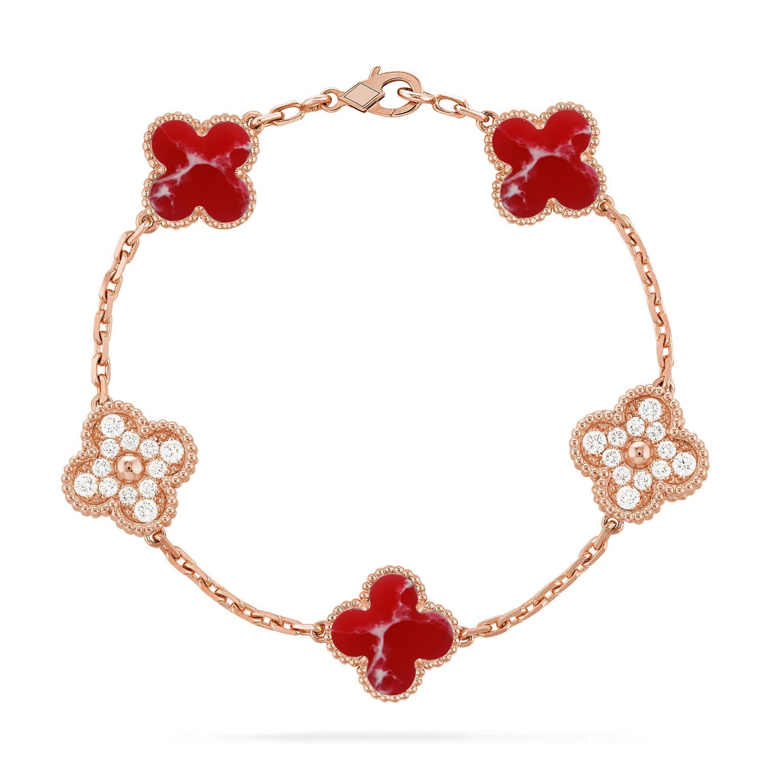 [Demi jewelry]CLOVER 5 MOTIF RED PATTERN BRACELET COLLECTION