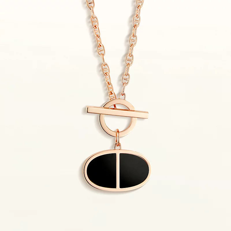 [Demi jewelry]CHAINE VERSO BLACK CERAMIC NECKLACE