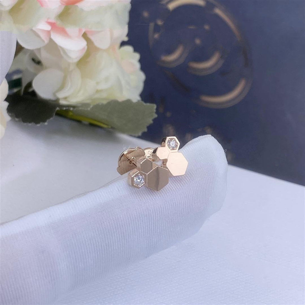 [Demi jewelry]BEE LOVE PINK GOLD DIAMOND EARRINGS