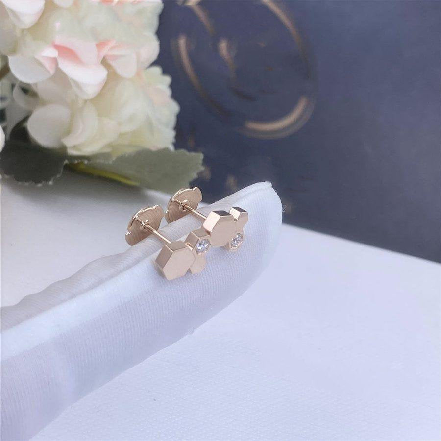 [Demi jewelry]BEE LOVE PINK GOLD DIAMOND EARRINGS