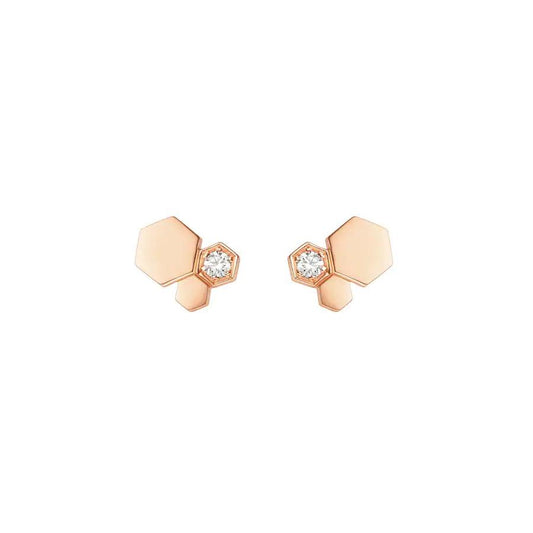 Mysitc BEE LOVE PINK GOLD DIAMOND EARRINGS