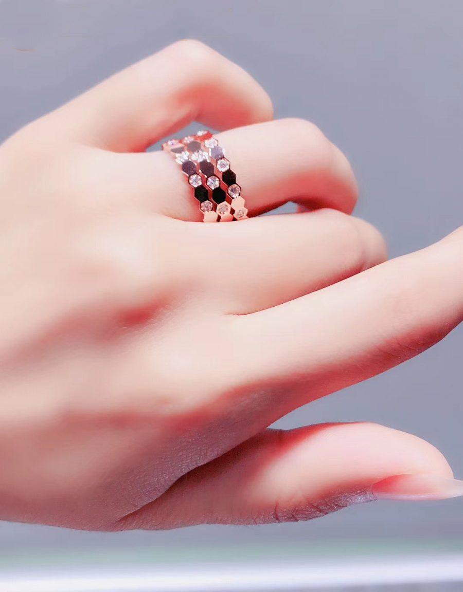 [Demi jewelry]BEE LOVE RING PINK GOLD DIAMOND