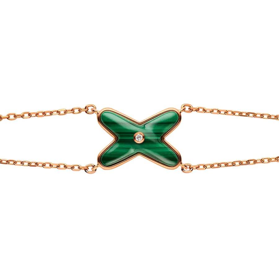 [Demi jewelry]JEUX BRACELET MALACHITE PINK GOLD 1 DIAMOND