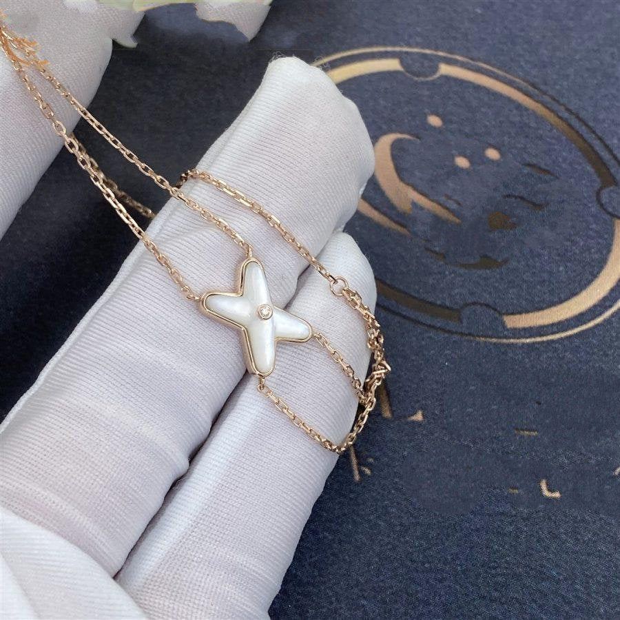 [Demi jewelry]JEUX BRACELET WHITE MOP PINK GOLD 1 DIAMOND