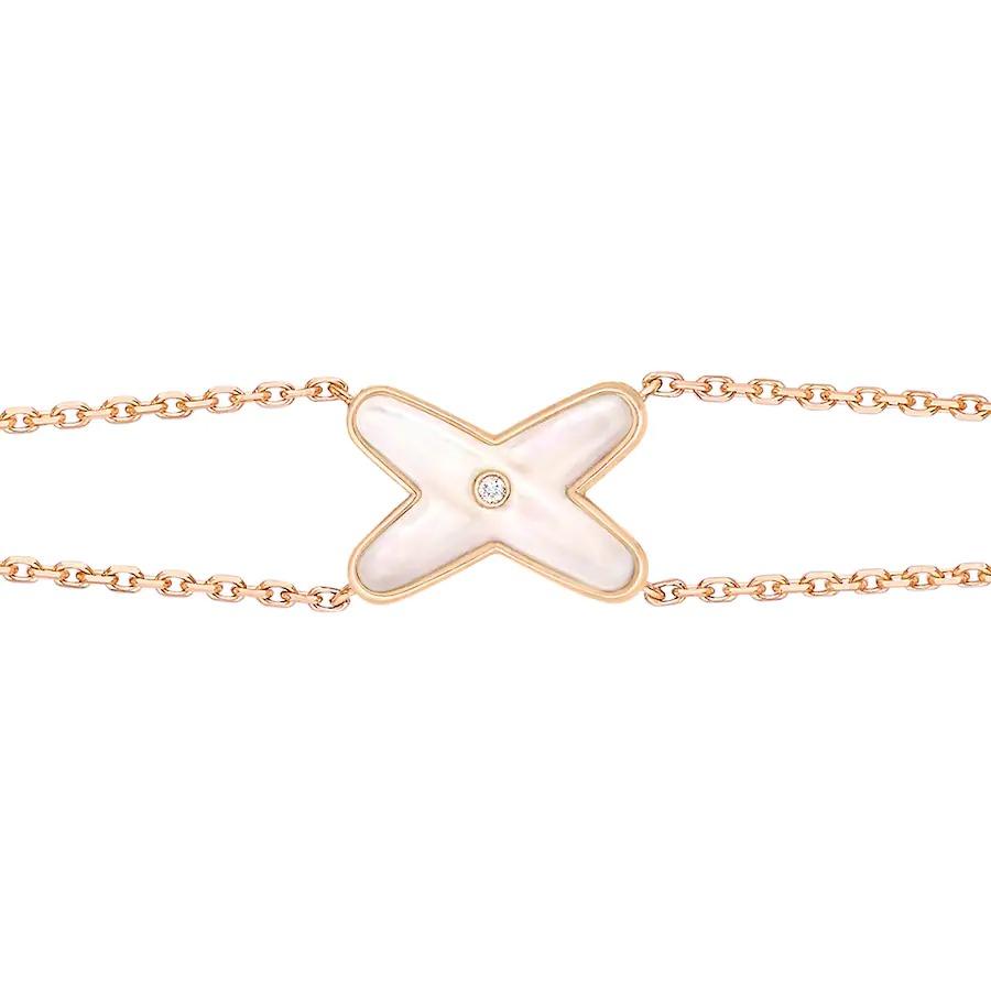[Demi jewelry]JEUX BRACELET WHITE MOP PINK GOLD 1 DIAMOND