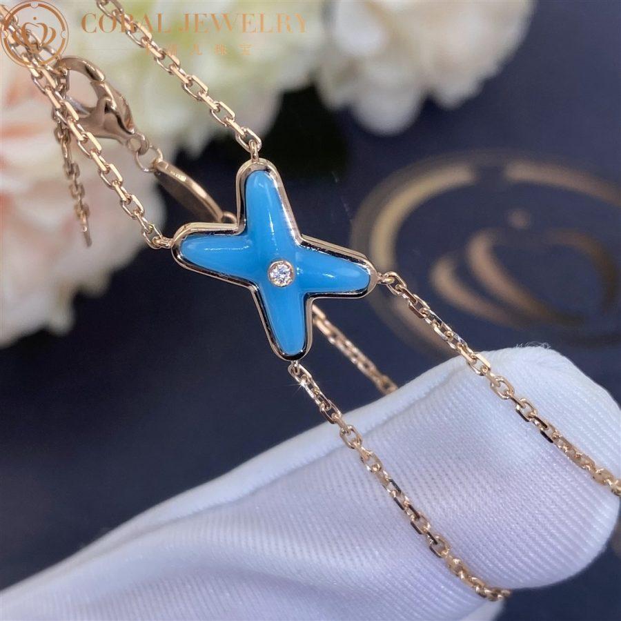 [Demi jewelry]JEUX BRACELET TURQUOISE PINK GOLD 1 DIAMOND