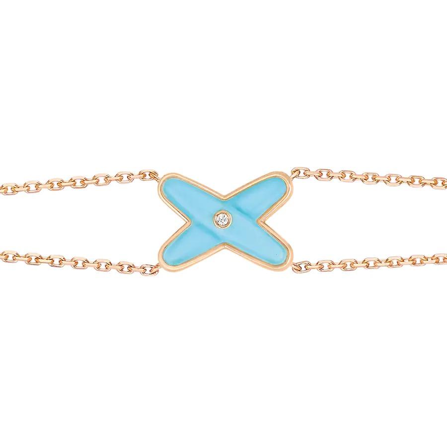 [Demi jewelry]JEUX BRACELET TURQUOISE PINK GOLD 1 DIAMOND
