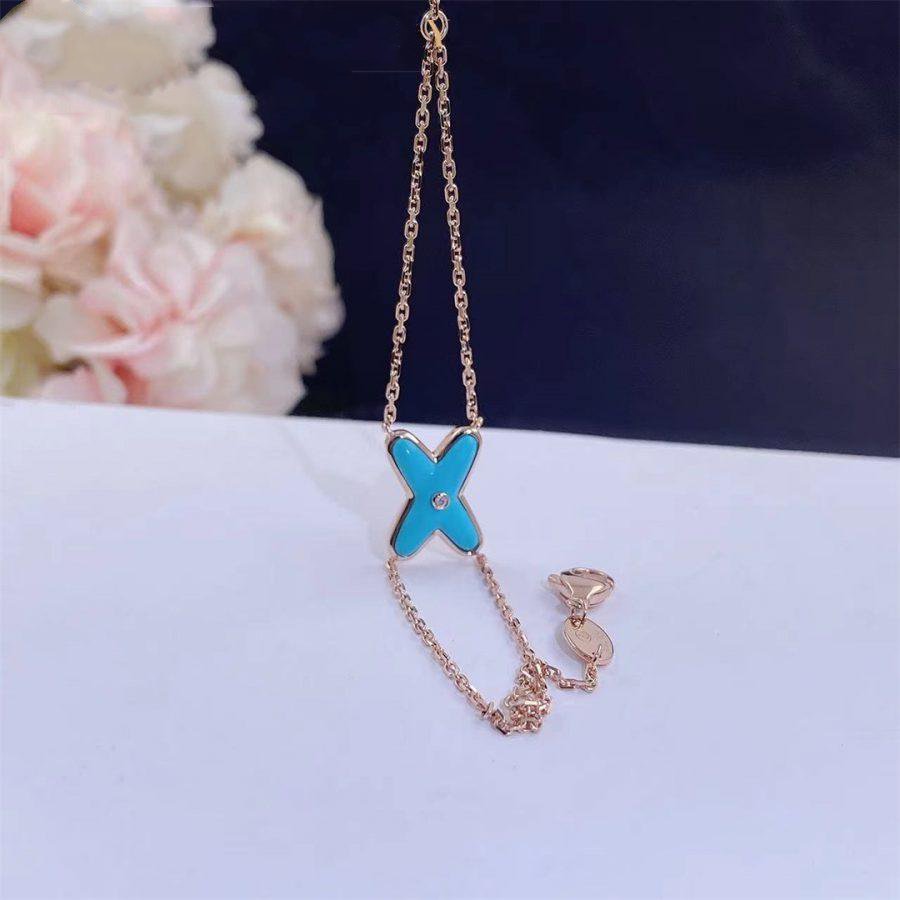 [Demi jewelry]JEUX BRACELET TURQUOISE PINK GOLD 1 DIAMOND