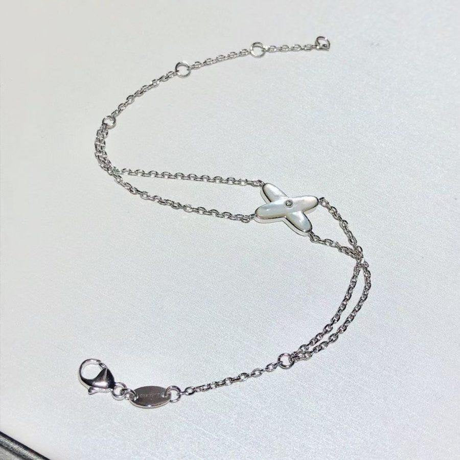 [Demi jewelry]JEUX BRACELET WHITE MOP SILVER 1 DIAMOND