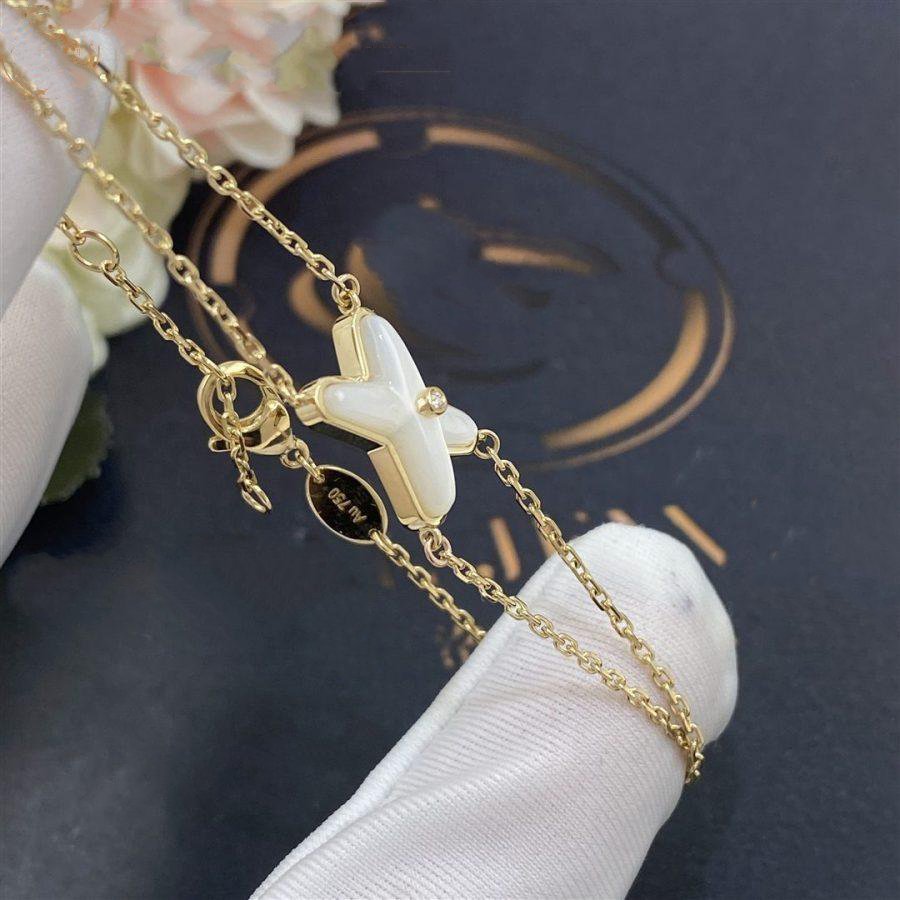 [Mystic]JEUX BRACELET WHITE MOP GOLD 1 DIAMOND
