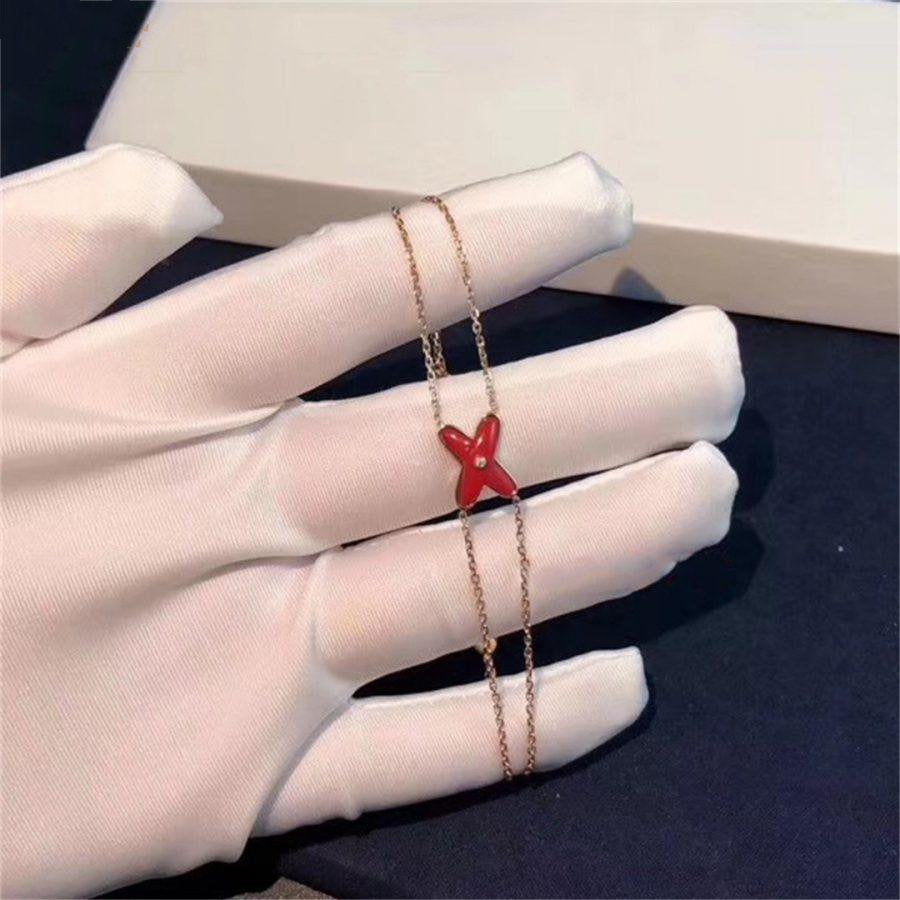 [Demi jewelry]JEUX BRACELET CARNELIAN PINK GOLD 1 DIAMOND