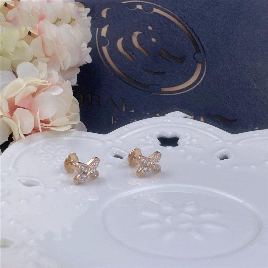 [Demi jewelry]JEUX DE PINK GOLD DIAMOND EARRINGS