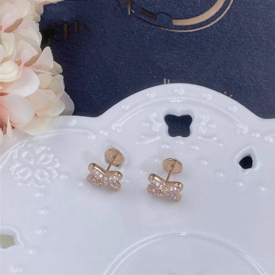 [Demi jewelry]JEUX DE PINK GOLD DIAMOND EARRINGS
