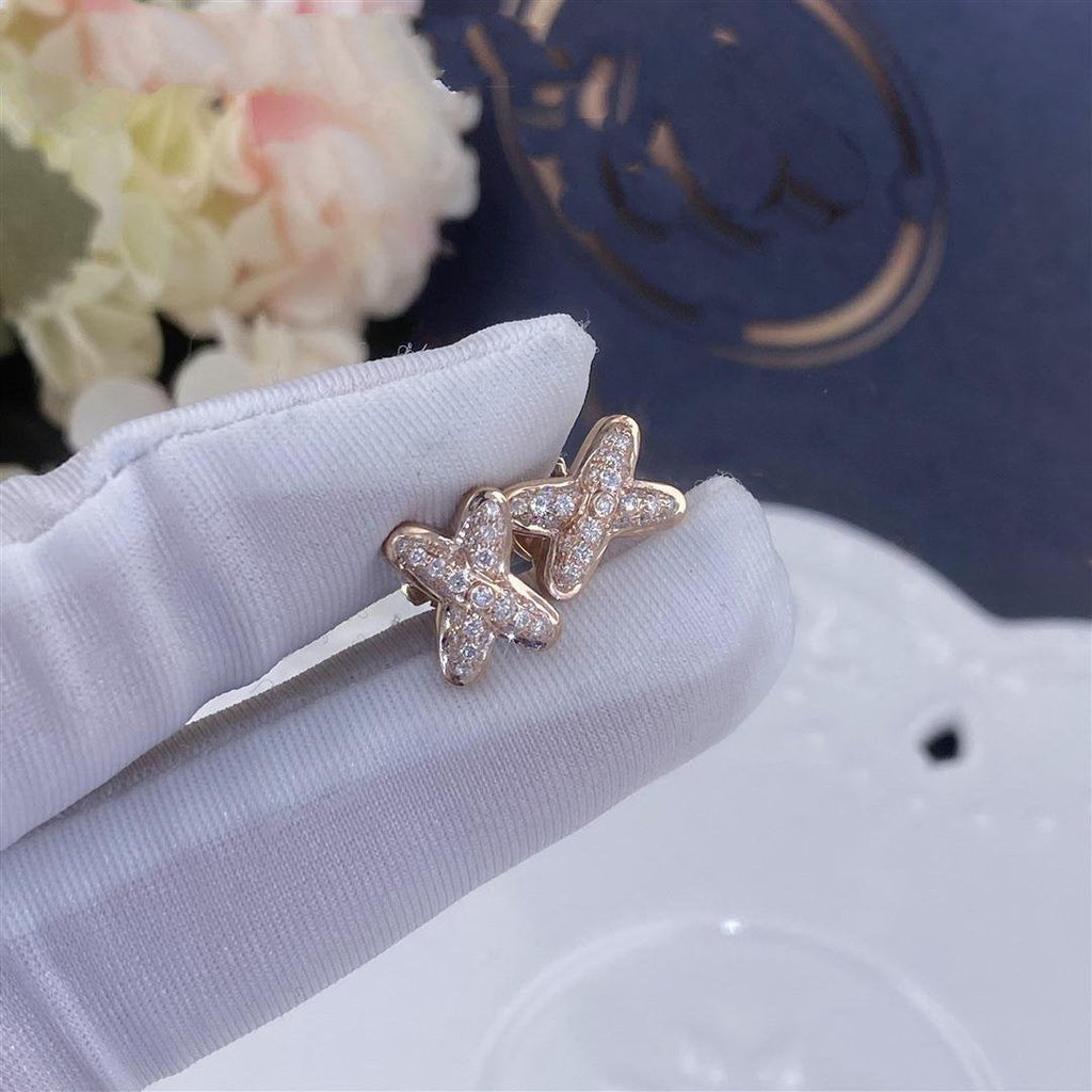 [Demi jewelry]JEUX DE PINK GOLD DIAMOND EARRINGS