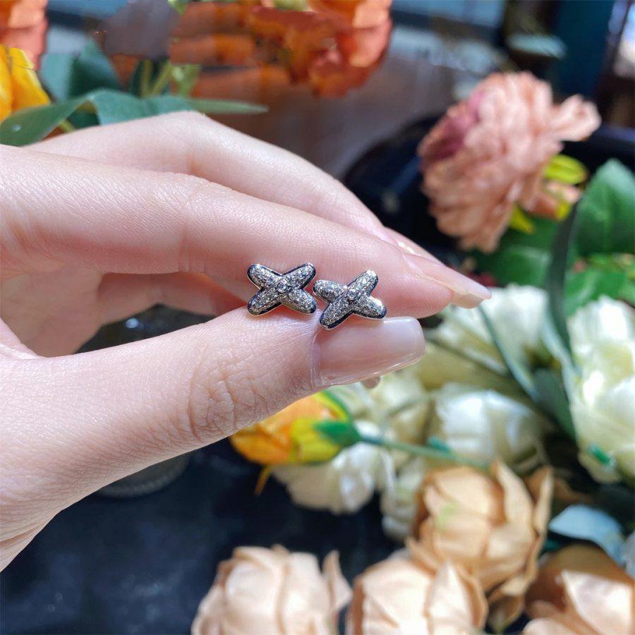 [Demi jewelry]JEUX DE SILVER DIAMOND EARRINGS