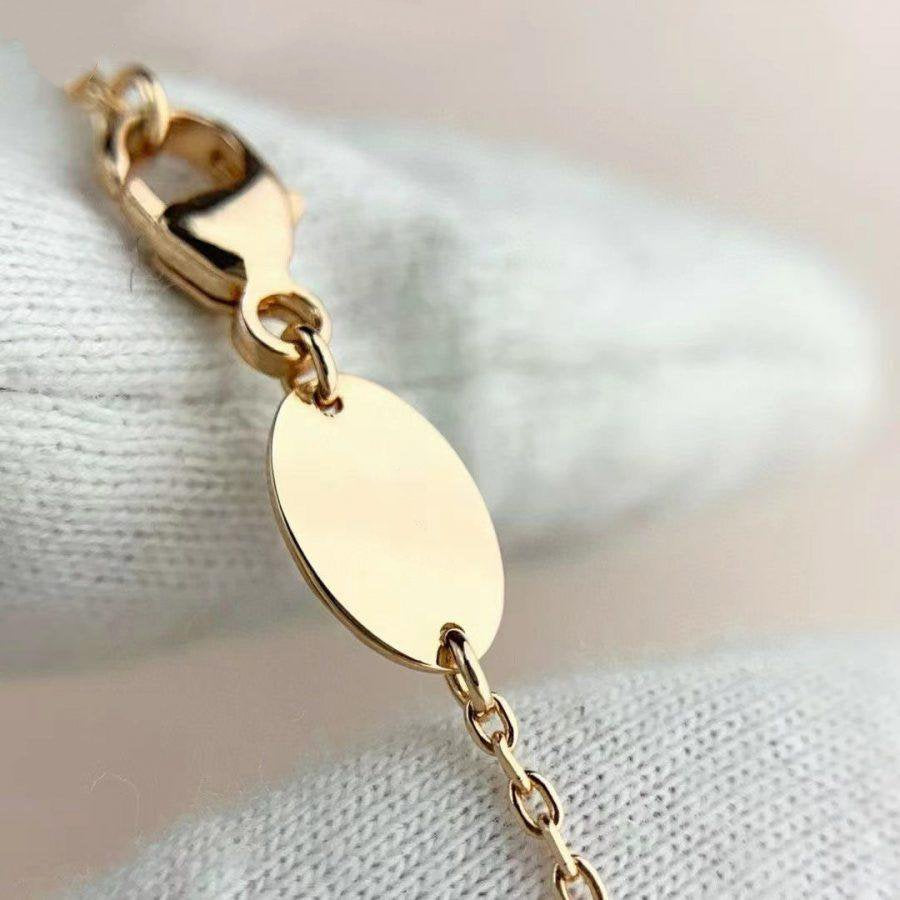 [Demi jewelry]JEUX DE BRACELET MALACHITE PINK GOLD DIAMONDS