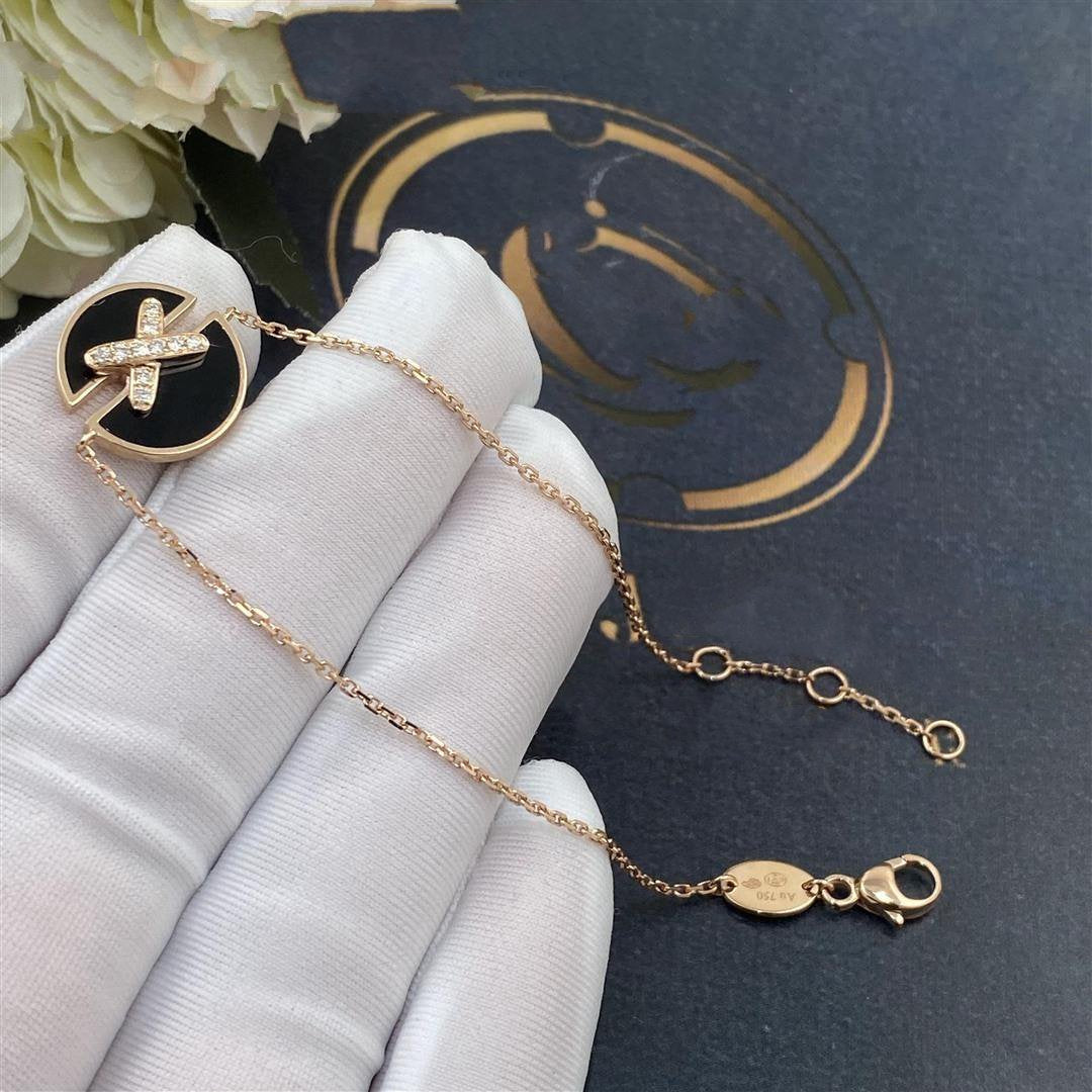 [Demi jewelry]JEUX DE BRACELET ONYX PINK GOLD DIAMOND