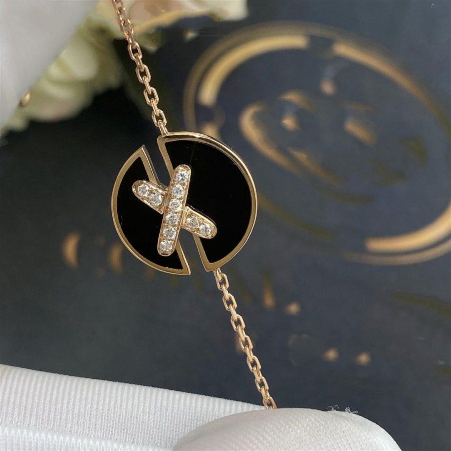 [Demi jewelry]JEUX DE BRACELET ONYX PINK GOLD DIAMOND